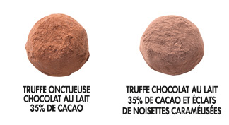 Boîtes de truffes au chocolat noir